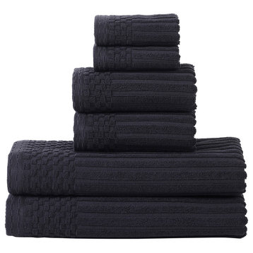 600 GSM Soho Collection Cotton 6 Pc Towel Set - Black