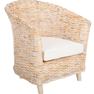 Omni Barrel Chair, Natural White Wash, White