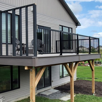 Coastline & Dark Hickory walkout with privacy screen