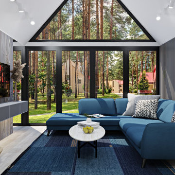 Design Project of the Living Room and Teenage Girl Room in a House