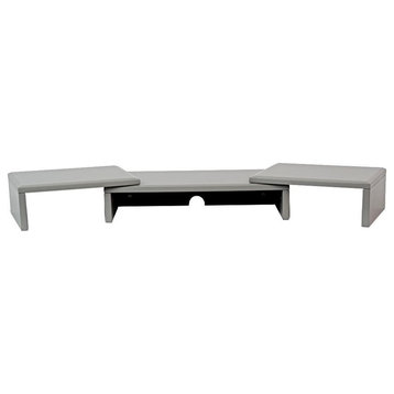 POW Furniture Adjustable Multiple Monitor Stand With Storage