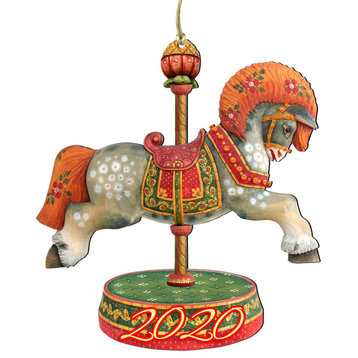 2020 Wooden Carousel Horse Ornament