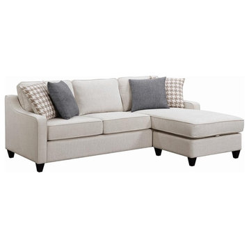 Coaster McLoughlin Transitional Fabric Upholstered Sectional Cream