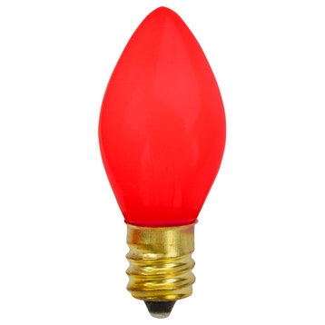 Set of 4 Red Opaque C7 Christmas Replacement Bulbs, 2"