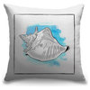 "Conch I - Coastal Watercolor" Pillow 18"x18"