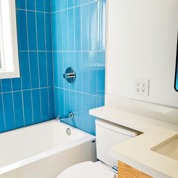 Blue Hexagon Bathroom