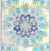 Withered Bloom In Bouquet Area Rug, Blue, 8'x10'