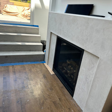 Micro Cement Fireplace & Stairs