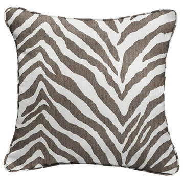 Sunbrella Namibia Grey Outdoor Corded Pillow Set, 16x16