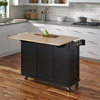 Homestyles Mobile Kitchen Island Cart with Wood Drop Leaf Breakfast Bar in Black