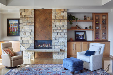 Inspiration for a transitional living room remodel in Denver