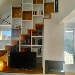 Escalier sur-mesure avec biblioth&egrave;que - Bookcases