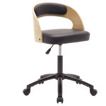 Studio Designs - Ashwood Height Adjustable Chair, Black / Ashwood - The Ashwood Low Back Chair by Studio Designs combines a modern, bentwood designed back with the durability of a task chair to create a distinct office chair for your home.  The soft vinyl and half inch thick wood back make this chair durable.  Extra padding on the back provides added comfort for the lower back.  The pneumatic gas lift easily adjusts the height of the chair for variety of users or desk heights. The heavy duty 5-star metal base has dual wheel casters that allows you to move easily.