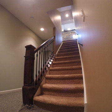 Wood Handrail and Iron Balusters Medford