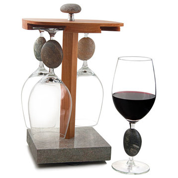 Sea Stones Wine Glass Pirouette With 4 Wine Glasses
