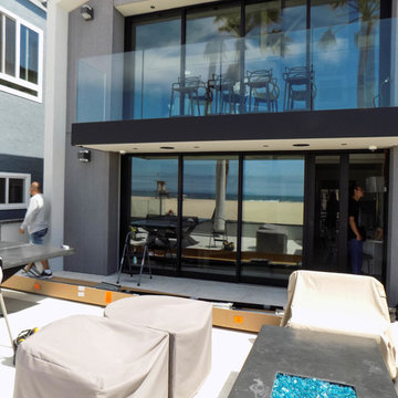 Beach House Motorized Power Screen in Newport Beach, California