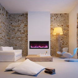Amantii 40" Deep Electric Built-in Fireplace With Black Steel Surround - Indoor Fireplaces