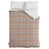 Little Arrow Design Co Fall Plaid Warm Neutrals Duvet Cover, Queen