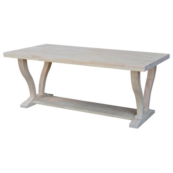 LaCasa Solid Wood Coffee Table, Unfinished