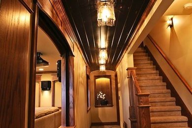 Mid-sized elegant terra-cotta tile hallway photo in Grand Rapids with beige walls