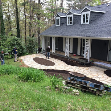 A Front Courtyard on a Mountain Landscape