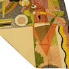 Kandinsky Colorful Silk Modern Rug / Wall Art Hand Embroidered 4ft x 6ft