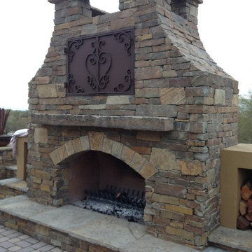 fireplace pavers pool putting green