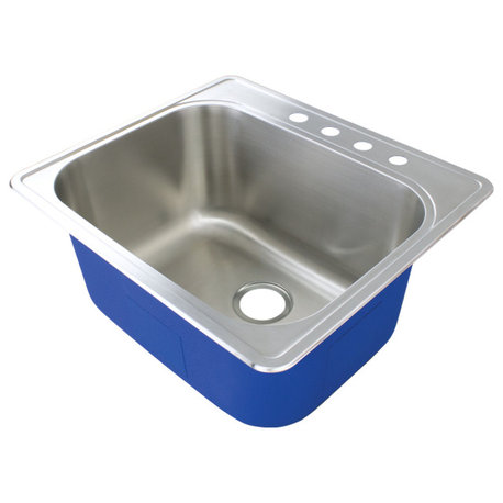 Transolid Meridian 25" x 22" Laundry/Utility Sink with 4-Hole in Brushed Finish