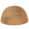 Handwoven Wicker Dome Pendant Light, Natural Brown