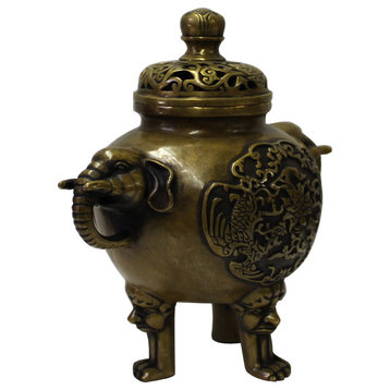 Chinese Oriental Fine Bronze Metal Incense Burner Display