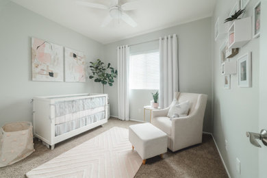 Nursery - small contemporary girl nursery idea in Orange County