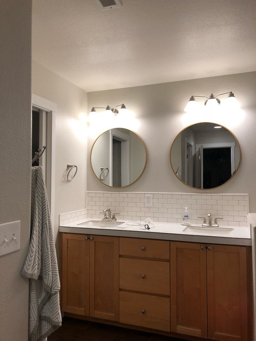 vanity light not centered