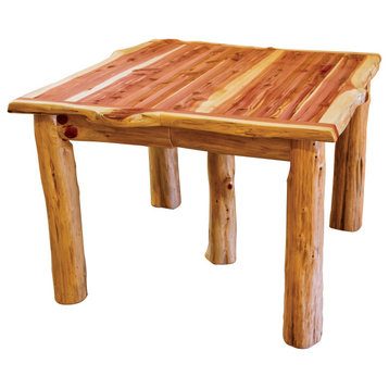 Red Cedar Log Extension Dining Table, 2-Leaf 36" X 72"