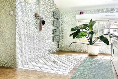 Idée de décoration pour une salle de bain.