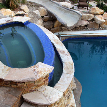 Layered Pool With Slide