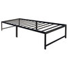 Twin Size Black Heavy Duty Metal 18"H Platform Bed Frame With Underbed Storage