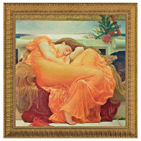 Flaming June, 1895: Canvas Replica Framed Painting, Small