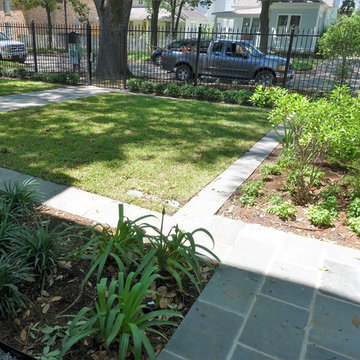 Curb Appeal with Pennsylvania Bluestone, Artifical Turf Path and Poolscape
