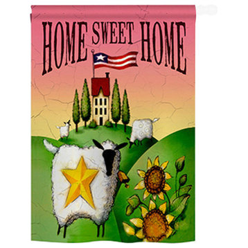 Welcome Sheep Home Sweet Home 2-Sided Vertical Impression House Flag
