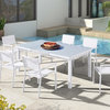 Renava Tybee Outdoor White Extendable Dining Table Set