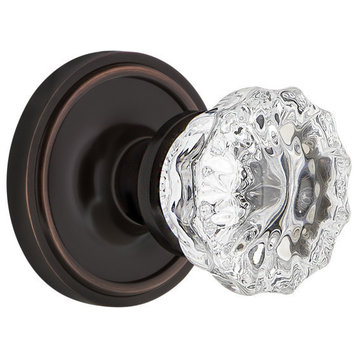 Single Classic Rosette With Crystal Knob, Antique Pewter, Timeless Bronze, Singl
