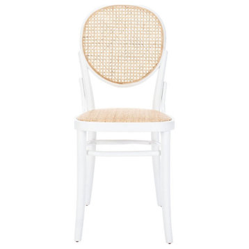 Annie Cane Dining Chair, Set of 2, White/Natural