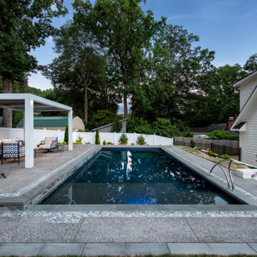 Residential Pool with Sun Shelf and Automatic Cover in Greensboro, NC