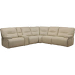 Parker Living - Parker Living Spartacus 6pc Sectional With 1pc Armless Recliner, Oyster - Even commercials are more tolerable when you're relaxing in the plush comfort of this six-piece sectional seating group. You'll love the luxury of its two power recliners on each end that feature power headrests. Between those, you'll find an armless recliner, an armless chair, a corner wedge and a multifunctional storage console with cupholders.