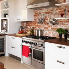 Vinyl Brick Wallpaper In The Kitchen Traditional Kitchen