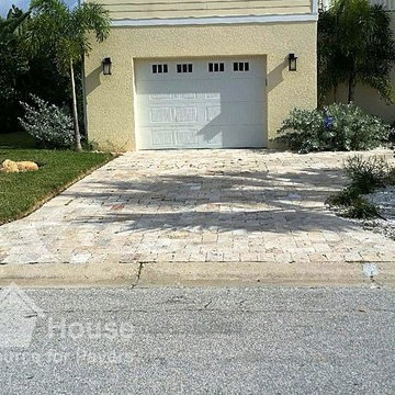 Clearwater Travertine Paver Installation Driveway