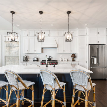 Stunning White and Navy Kitchen