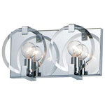 Maxim Lighting - Maxim Lighting 21292CLPC Looking Glass-2 Light Wall Sconce-12.25 Inches wide by - Round Clear beveled edge glass panels are suspendeLooking Glass-2 Ligh Polished Chrome CleaUL: Suitable for damp locations Energy Star Qualified: n/a ADA Certified: YES  *Number of Lights: 2-*Wattage:60w E12 G16.5 Base bulb(s) *Bulb Included:No *Bulb Type:E12 G16.5 Base *Finish Type:Polished Chrome