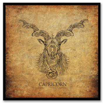 Capricorn Horoscope Astrology Canvas Print, Custom Picture Frame, 15"x15"