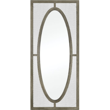 Renaissance Invention Wall Mirror - Salvaged Gray Oak, Pewter, Large